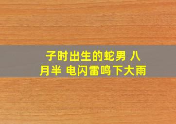 子时出生的蛇男 八月半 电闪雷鸣下大雨